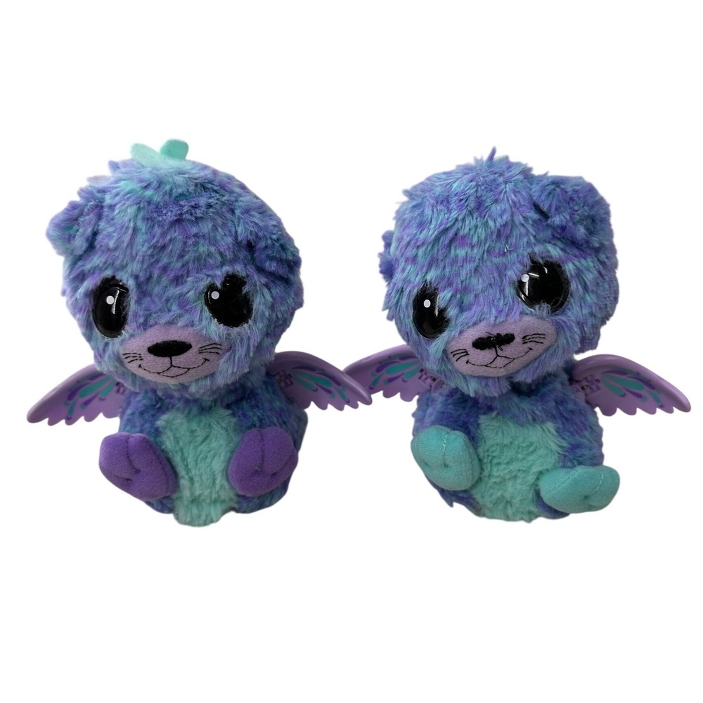Hatchimals HatchiBabies Spin‎ Master Plush Purple Teal Winged Toy 6in Lot Read